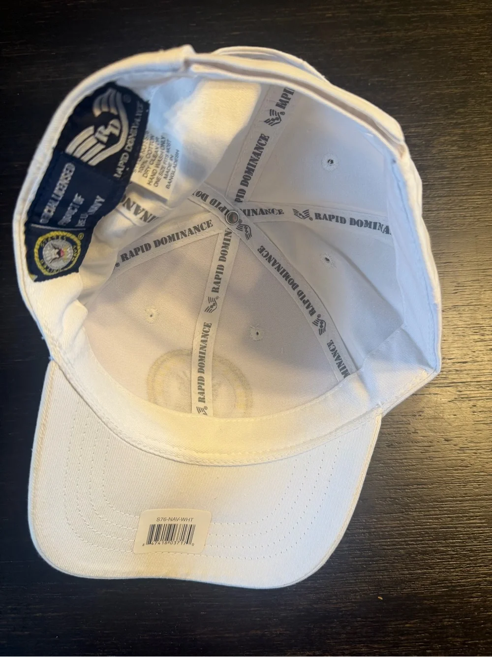 United States Navy Embroidered White Baseball Cap